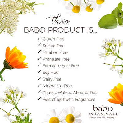 Babo Botanicals Calming Lavender Body Lotion - Relaxing Chamomile & Lavender - Vegan- For all ages- Scented with Lavender fragrance