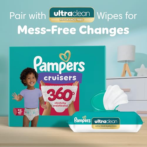 Pampers Diapers - Cruisers 360 - Size 6, 48 Count, Babyproof up to 100% Leakproof Pull-On Diaper