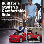 Step2 Whisper Ride Cruiser Kids Push Car, Ride On Toy, Stroller Substitute, Includes Seat Belt & Horn, Made of Durable Plastic, Max Weight 50 lbs., For Toddlers 18 Months - 4 Years Old, Red