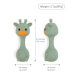 Silicone Little Giraffe Shaker Rattle Toy for Babies | Food Grade Silicone Teether | Easy to Grip | BPA Free (Sand)