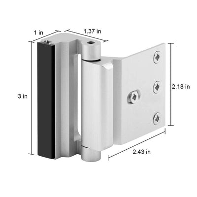 Home Security Door Lock, 2 Pack Childproof Door Reinforcement Lock with 3 Inch Stop Withstand 800 lbs for Top Front Inward Swinging Door, Upgrade Flip High Night Lock to Defend Your Home Kids