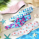 Zhanmai 4 Pieces Kids Swimming Headband Adjustable Swimmer's Headband Waterproof Water Headband Ears Band Kids Swimming Ear Covers for Ear Protection (Marine Style,24 Inch)