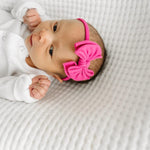 Baby Bling Bows Newborn to Little Girls Hair Bow - BABY FAB SKINNY Toddlers Hair Accessories, Made in the USA, One Size (2 Pack - Gumball & White)