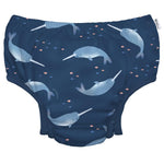 green sprouts Eco Snap Swim Diaper with Gussets - Navy Narwhal - 3T