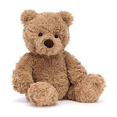 Brown teddy bear on a white background