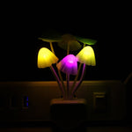 Rienar Sensor Led Night Light, Color Changing Plug-in LED Mushroom Dream Bed Lamp