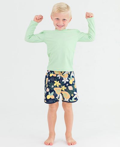 RUGGEDBUTTS Frost Green Long Sleeve Logo Rash Guard - 12-18m