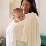 Little Unicorn Large Stretch Knit Swaddle Blanket 2 Pack| Super Soft with Optimal Stretch for swaddling | Giftable Set (White)