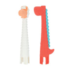 Nuby Tube Teether - (2-Pack) Baby Teething Toy - 3+ Months - Elephant and Giraffe