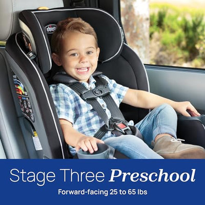 Chicco Fit4 4-in-1 Convertible Car Seat, Rear-Facing Seat for Infants 4-40 lbs., Forward-Facing Car Seat 25-65 lbs., Booster 40-100 lbs. | Element/Black
