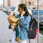 Exttlliy Baby Diaper Bag Backpack, Large Capacity Waterproof Multi-Function Fashion Polka Dots Travel Bag Pack, Nursing Bag(B)