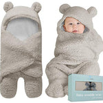 BlueMello Swaddle Blanket | Ultra-Soft Plush Essential for Infants 0-6 Months | Receiving Swaddling Wrap Grey | Ideal Newborn Registry and Toddler Boy Accessories | Perfect Baby Girl Shower Gift