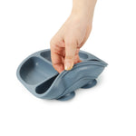 PandaEar Baby Feeding Set, 3 Pack Toddler Plates with 3 Spoons, 100% Silicone Divided Suction Plate for Babies, BPA-Free, Dishwasher and Microwave Safe -Blue/Red/Brown
