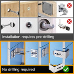 GEMASP Hasp Latch 2 Pack, 90 Degree Solid 304 Stainless Steel File Cabinet Lock Desk Drawer Lock, Safe Security Padlock Latch Hasp Lock for Personal Privacy