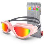 ZIONOR Kids Swim Goggles, G1MINI SE Anti-Fog Crystal Clear Swimming Goggles for Kids Age 6-14, Leak Proof Kids Swimming Goggles for Children Boy Girl with UV Protection (Red)