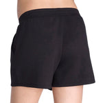 Motherhood Maternity Women's Casual Soft Stretchy Smocked Waist Lounge Pregnancy Shorts with Side Pockets, Black, Small