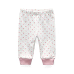 Unisex Newborn Baby Cotton 4-Pack Pants Embroidery Pringting Casual Leggings 0-24 Months for Boys and Girls Pink