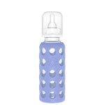 Lifefactory Glass Baby Bottle with Protective Silicone Sleeve and Stage 2 Nipple Blueberry 9 Oz (LF110020C4)