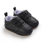 Clowora Baby Boys Girls Shoes Non-Slip Rubber Sole Sneakers Infant First Walking Toddler Crib Shoes Newborn Loafers Flats. (08/Black,12-18 Months)