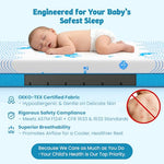 JOYMISS Breathable Crib & Toddler Mattress: Soft Cribs mattresses for Waterproof - 52" x 27.6" x 5" - Tencel Toddler Bed Mattress Fits Baby and Kids