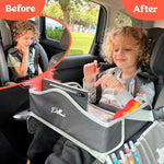 PILLANI Kids Travel Tray for Car - Car Seat Tray for Kids Travel, Road Trip Essentials, Carseat Table for Roadtrip Activities - Must Have Toddler Lap Desk Organizer for Airplane - Car Accessories