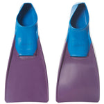 Sporti Adult-Kids Short Swim Fins, Floating Fin for Swimming & Snorkeling, Swim Flippers for Training - PurpleBlue - Youth 3-4 / W 5