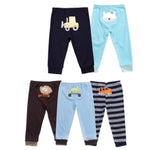 Monvecle Unisex Baby Multi Pieces Newborn to Toddler Cotton Long Pants Shorts Gift Sets (US, Age, 18 Months, 24 Months, 5pcs Random Color -Boy Pants)