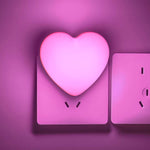 INZU Cute Night Light, Heart Night Light for Kids, LED Nightlight with Auto Dusk to Dawn Sensor, Nightlight Plug into Wall with Soft Warm Light for Bedroom, Nursery, Bathroom, Hallway (Pink)