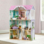 Delta Children MySize Dollhouse - Large 3-Story Dollhouse with 7 Rooms Includes 12 Accessories - Fits 12-inch Dolls - Pretend Play Dream Gift for Ages 3+