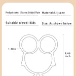 Altibrant Toddler Fun Plate,Baby Fish Silicone Plate,Self Feeding Training Divided Plates Dish