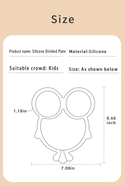 Altibrant Toddler Fun Plate,Baby Fish Silicone Plate,Self Feeding Training Divided Plates Dish