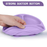 Vicloon Suction Plates, 2 Pcs Baby Toddler Plate Silicone, BPA Free Divided Plate, Divided Plate Design,Silicone Grip Dish Microwave & Dishwasher Safe