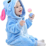 Unisex Baby Flannel Romper Animal Onesie Costume Hooded Cartoon Outfit