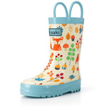 OAKI Toddler Rain Boots - Perfect Kids Rain Boots for Any Weather - Durable Rubber Baby Rain Boots Keep Little Feet Dry, Lightweight Waterproof with Easy-on Handle, Forest Animals, 4T Toddler