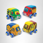 Melissa & Doug Pull-Back Construction Vehicles - Soft Baby Toy Play Set of 4 Vehicles