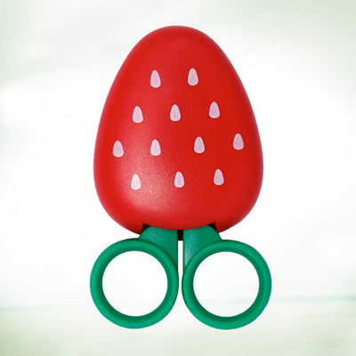 Refrigerator Paste Cutter Safety Scissors Mini Cute Strawberry Shape Portable Paper Cutters Set for Scrapbook Crafts Photo Album Decoration Greeting Cards Embroidery Scissor