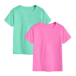 Shouldin 2-Pack Kids Cotton T-Shirts Short Sleeve Basic Tops for Toddlers Boys and Girls