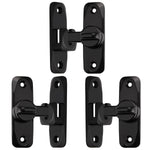INIRET 3 Pack Barn Door Latches,90/180 Degree Gate Lock,Zinc Alloy Right Angle Door Lock Latch,Flip Gate Latches Hardware,Door Security Sliding Door Latch Lock fo Cabinets,Bathroom,Barn Door (Black)