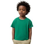 COUVER Infant Boys Girls Cotton Jersey Short Sleeve T-Shirts, Solid Crewneck Tees, Kelly, 18 Month