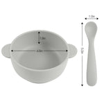 Eascrozn Silicone Baby Feeding Set, 3 Pack Baby Bowls with Suction and 3 Pack Baby Spoons for Babies Toddlers Kids, BPA Free, Baby Utensils Feeding Supplies, Microwave and Dishwasher Safe