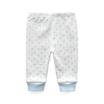 Unisex Newborn Baby Cotton 4-Pack Pants Embroidery Pringting Casual Leggings 0-24 Months for Boys and Girls Blue