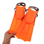 Healvian Diving Foot Flippers Swimming Fins for Adults, Adjustable Orange Scuba Flippers with Comfortable Fit, Sizes 30-36, Snorkeling and Water Sports Training Equipment