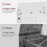 VASAGLE Storage Chest, Storage Bench with 2 Safety Hinges, Farmhouse Style, 15.7 x 39.4 x 18.1 Inches, for Entryway, Bedroom, Living Room, Cloud White ULSB061T10