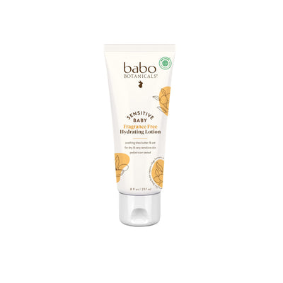 Babo Botanicals sensitive baby lotion on a white background