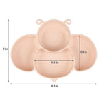 PandaEar 2 Pack Silicone Suction Plates for Toddlers Baby with 4 Spoons Self Feeding, Divided Unbreakable Toddler Plates with Suction, Baby Plates and Utensils Set, Baby Dishes, Green Crab & Pink Bee