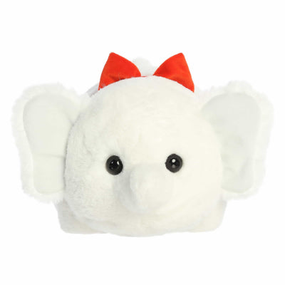 Aurora® Festive Spudsters™ Winnie White Elephant™ Stuffed Animal - Round Shape Makes for Comforting Cuddles - Perfect for Holiday Decorations or Gifts - 11 Inches