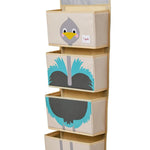 3 Sprouts Over The Door Baby Organizer - Essential Newborn Nursery Storage, Toy Organizer for Room and Closet - Bedroom Storage - Hooks Included, Ostrich