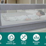 grelex Toddler Bed Rails, 51 Inch Foldable Bed Rail for Toddlers, Baby Bed Rail Guard for Twin, Full, Queen Size Bed, Box, Platform Bed, with Reinforced Safety System