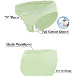 Molasus Cotton Crossover Maternity Underwear Under Bump Pregnancy Bikinis Panties Pack of 6,Multicolor,Large