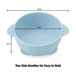 PandaEar 3 Pack Baby Suction Bowls with Lids| Leak-Proof Stay Put Silicone Food Bowl for Babies Kids Toddlers Infants| Food Grade Soft Safe BPA-Free Silicone (Blue Brown Tan)